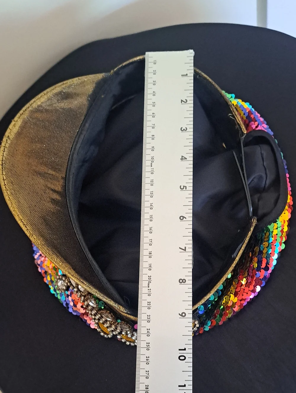 Sequin Captain Hat Embellished Multicolor Sequin Women's Cap